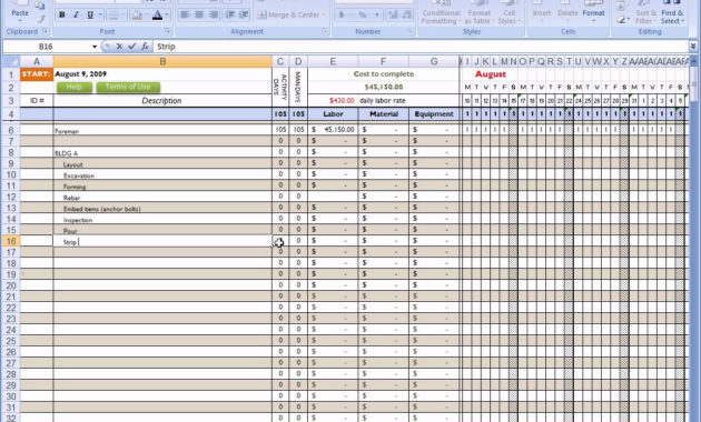 Job Costing Spreadsheet Excel For Example Of Construction Throughout Awesome Construction Cost Sheet Template