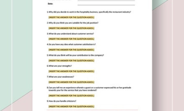 Job Interview Questionnaire Template Word Google Docs Intended For Interview Business Plan Template