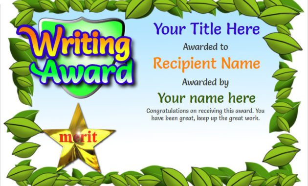 Junior School Certificates Free Certificate Templates In Amazing Writing Competition Certificate Templates