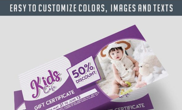 Kids Cafe Free Gift Certificate Psd Template With Kids Gift Certificate Template