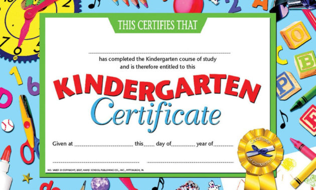 Kindergarten Certificate Hva601 Flipside Intended For Hayes Certificate Templates