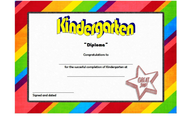 Kindergarten Completion Certificate Templates 9 Best Pertaining To Certificate For Best Dad 9 Best Template Choices