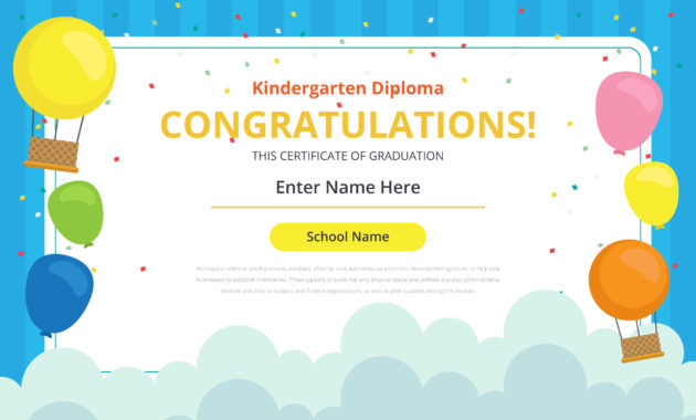 Kindergarten Diploma Certificate Template Download Free For Pre Kindergarten Diplomas Templates Printable Free