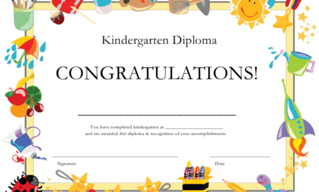 Kindergarten Diploma Certificate Template Download Pertaining To Printable Kindergarten Diploma Certificate