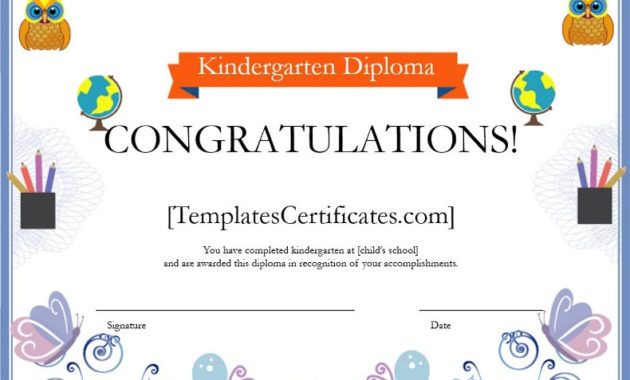 Kindergarten Diploma Certificate Template Free For Printable 10 Kindergarten Diploma Certificate Templates Free