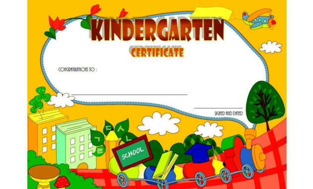 Kindergarten Diploma Certificate Templates 10 Designs Free Pertaining To Printable Kindergarten Graduation Certificate Printable