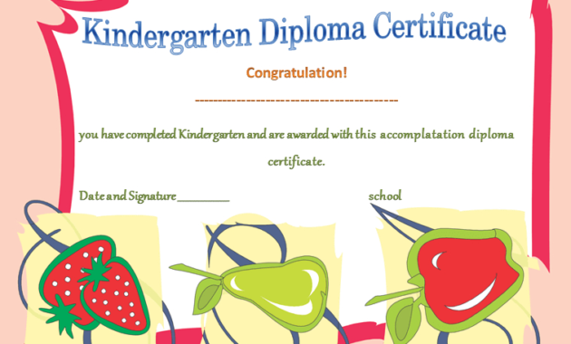 Kindergarten Diploma Certificates Printable Templates For Free Kids Certificate Templates