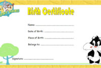 Kitten Birth Certificate Template 10 Cute Designs Free Within Amazing Cat Adoption Certificate Template