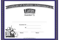 Latin Academic Achievement Certificate Template Download Intended For Academic Achievement Certificate Template