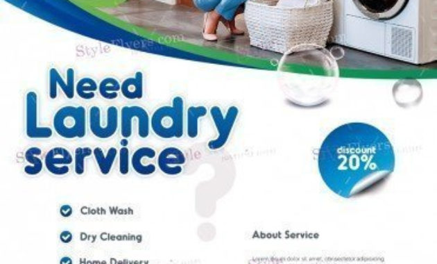 Laundry Service Psd Flyer Template 31748 Styleflyers With Regard To Free Laundromat Business Plan Template