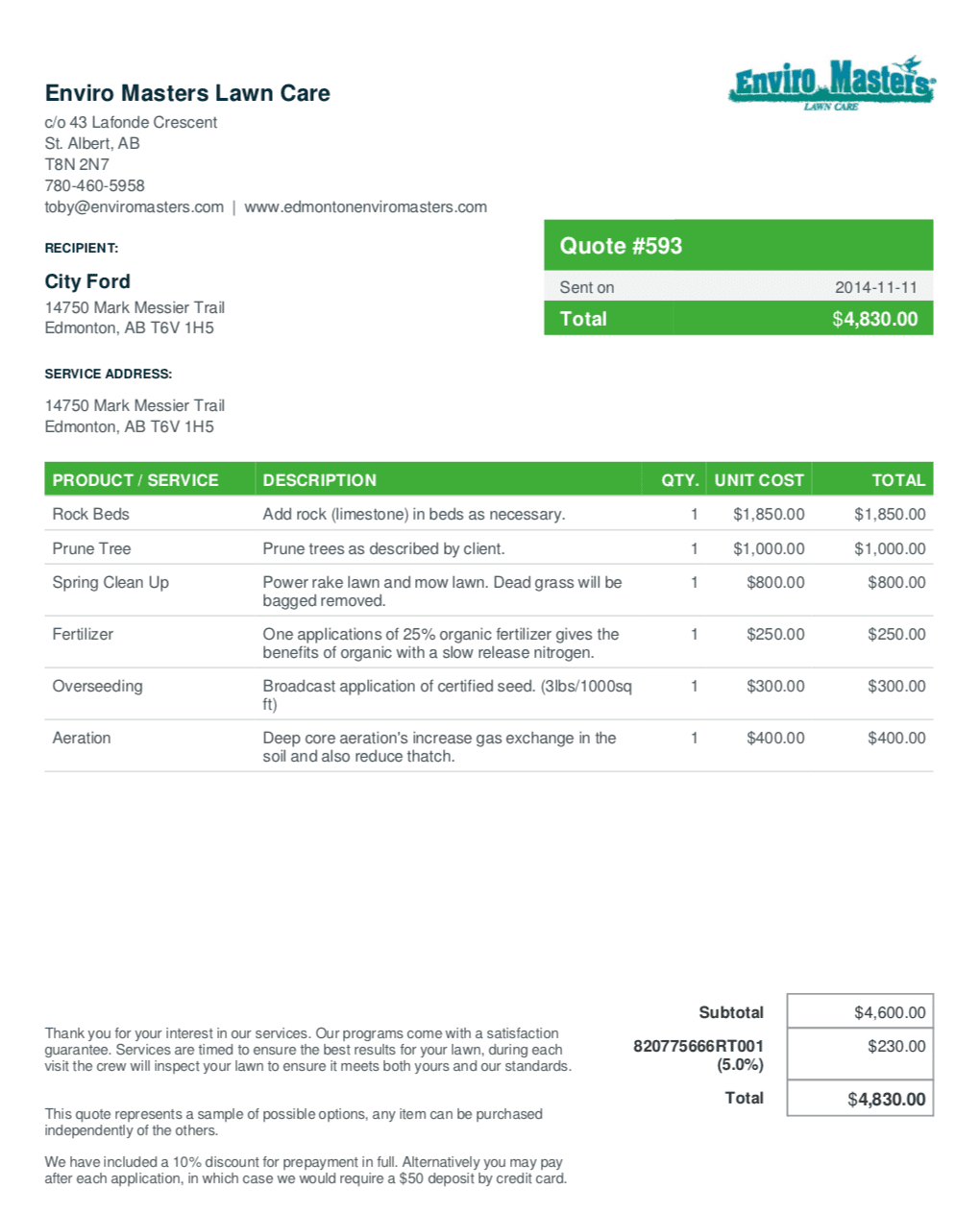 Lawn Care Bid Handbook Free Quote Template Included Within Lawn Care Proposal Template
