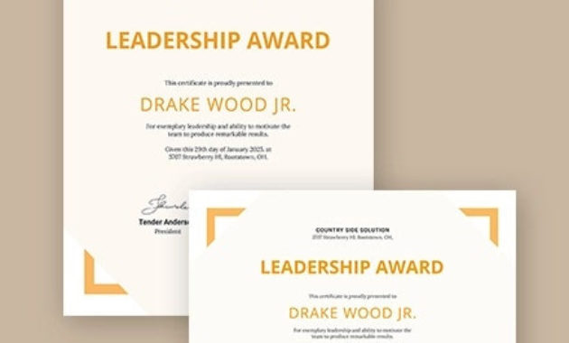 Leadership Award Templates 11 Pdf Word Psd Documents Regarding Leadership Award Certificate Templates