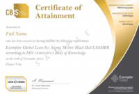 Lean Six Sigma Master Black Belt Classroom Cbis With Printable Green Belt Certificate Template