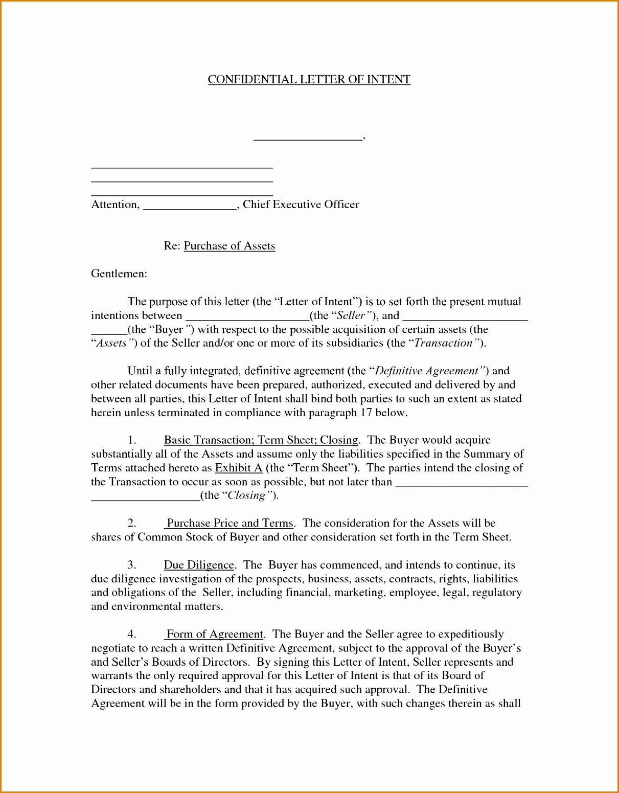 Letter Of Intent To Purchase Shares Template Examples Intended For Letter Of Intent For Business Partnership Template
