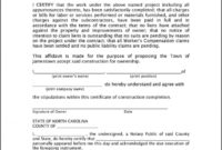 Letter Of Substantial Completion Template Examples In Certificate Of Construction Completion Template