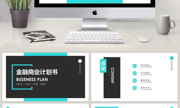 Light Blue Simple Financial Business Project Plan Ppt Regarding Business Plan Template Powerpoint Free Download