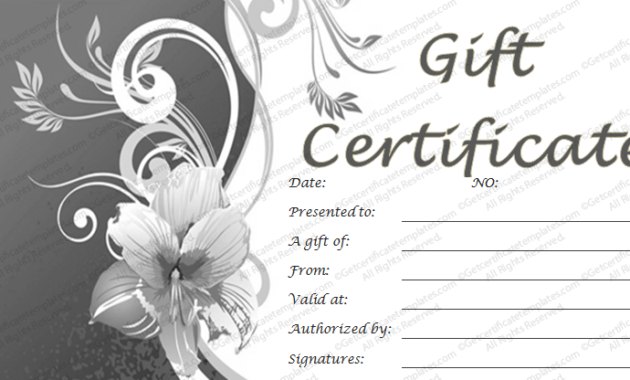 Lily Gift Certificate Template For Word For Wedding Gift Certificate Template