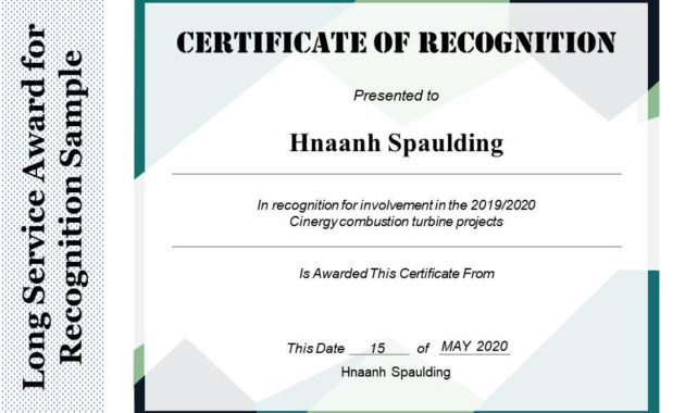 Long Service Award For Recognition Sample Presentation In Awesome Long Service Certificate Template Sample
