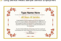 Long Service Award Sample Service Employment Powerpoint Regarding Long Service Certificate Template Sample