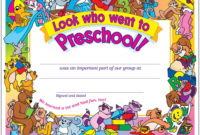 Look Who Went To Preschool 30/Pk 8 1/2 X 11 Certificates Within Printable Certificate For Pre K Graduation Template