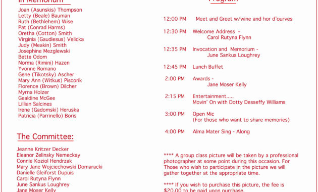 Lovely Family Reunion Agenda Template Audiopinions Pertaining To Class Reunion Agenda Template