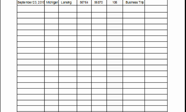 Lovely Mileage Log Book Template Audiopinions Document Within Cdl Log Book Template