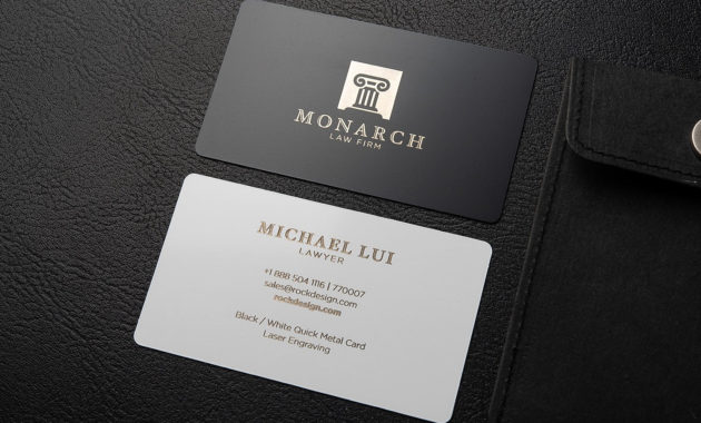 Luxury Metal Law Firm Free Black And White Business Card For Black And White Business Cards Templates Free