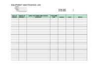 Machine Service Repair Log Throughout Amazing Machine Maintenance Log Template
