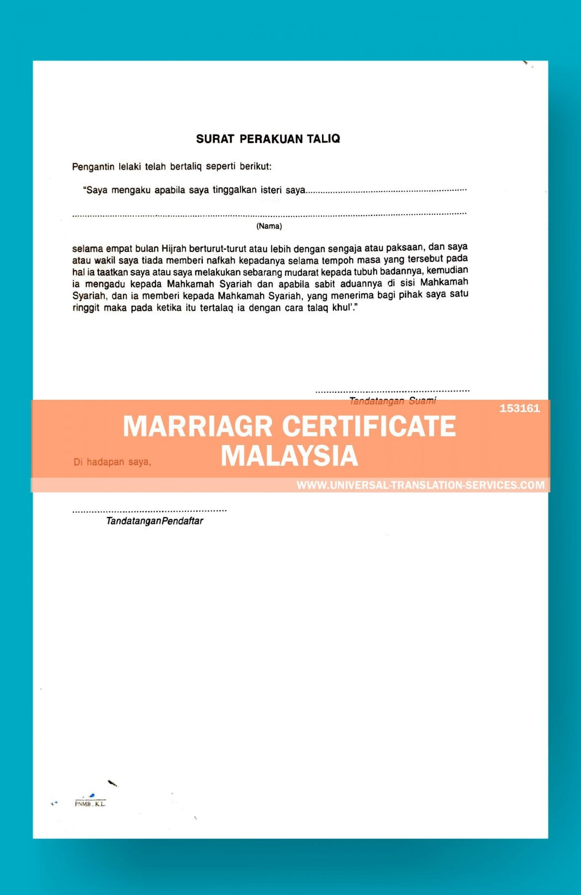Malaysia Marriage Certificate Translation Template By Ata In Marriage Certificate Translation Template