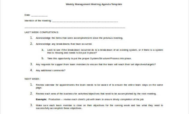 Management Meeting Agenda Template 10 Free Word Pdf Regarding Level 10 Meeting Agenda Template