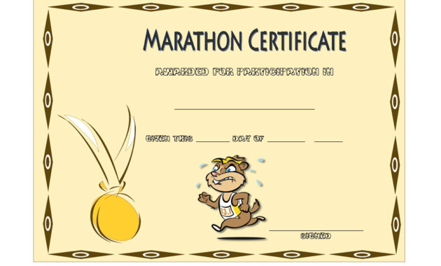 Marathon Certificate Template 7 Fun Run Designs With Amazing Running Certificate Templates
