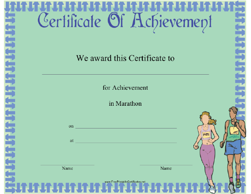 Marathon Printable Certificate Pertaining To Marathon Certificate Templates