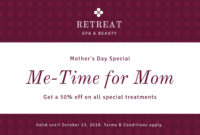 Maroon Pattern Mother'S Day Gift Certificate Templates Intended For Mothers Day Gift Certificate Template
