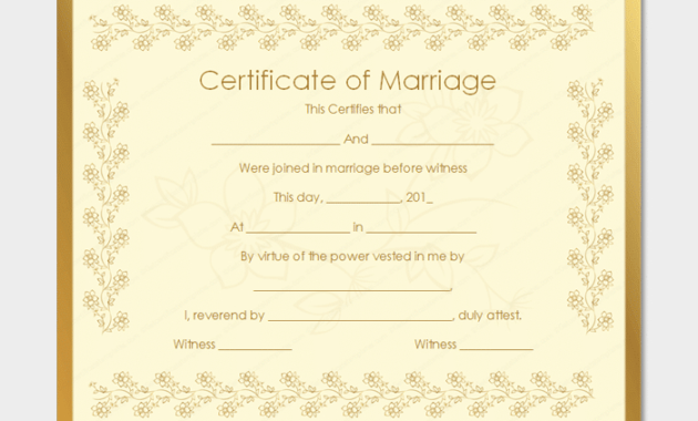 Marriage Certificate Template 22 Editable For Word Pertaining To Marriage Certificate Editable Templates