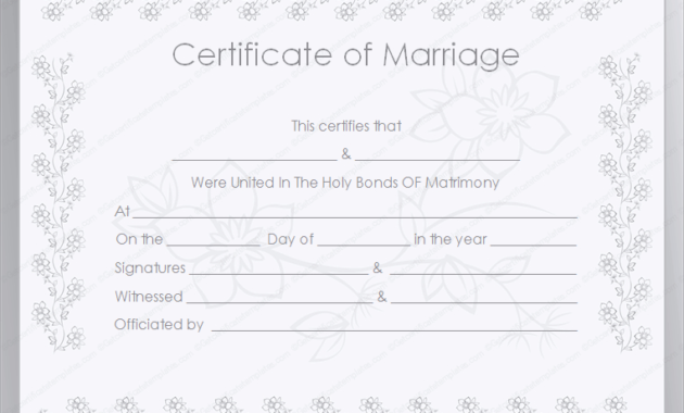 Marriage Certificate Template 22 Editable For Word With Regard To Amazing Marriage Certificate Editable Templates