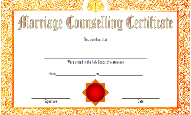 Marriage Counseling Certificate Template 7 Beautiful Intended For Printable Free Printable Best Husband Certificate 7 Designs