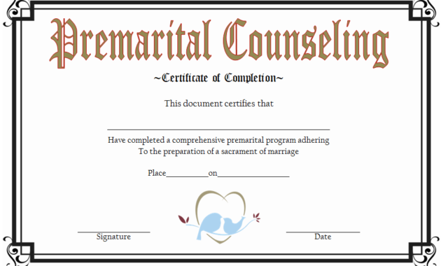 Marriage Counseling Certificate Template 7 Beautiful Within Printable Free Printable Best Husband Certificate 7 Designs