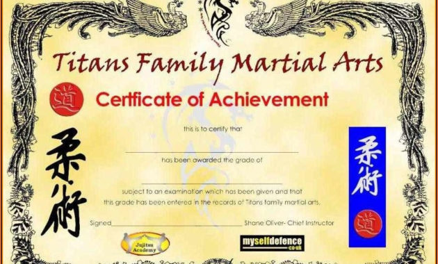 Martial Arts Certificate Templates Template 2 Resume Throughout Martial Arts Certificate Templates