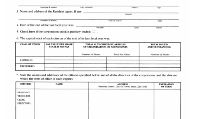 Massachusetts Corporation Annual Report Secretary Of The Intended For Corporate Secretary Certificate Template