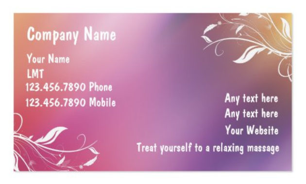 Massage Business Cards Zazzle Within Massage Therapy Business Card Templates