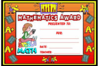 Math Awards Certificates In 9 Math Achievement Certificate Template Ideas
