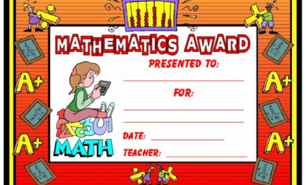Math Awards Certificates In 9 Math Achievement Certificate Template Ideas