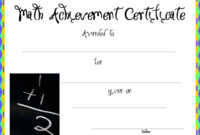 Math Certificate Of Achievement Template Download With Quality Math Achievement Certificate Templates