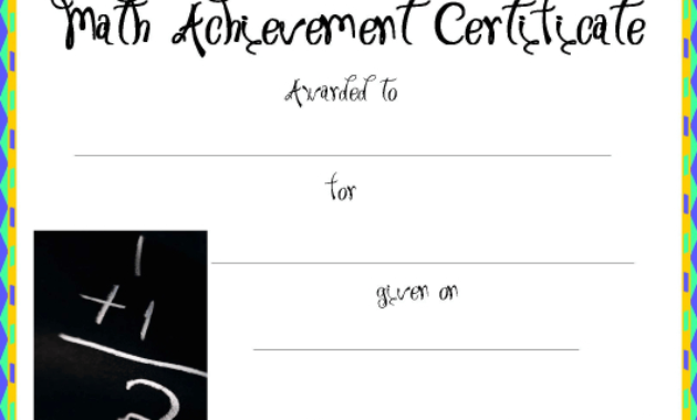 Math Certificate Of Achievement Template Download With Quality Math Achievement Certificate Templates