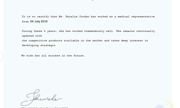 Medical Experience Certificate Template Free Templates In Amazing Template Of Experience Certificate