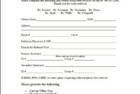 Medical Referral Form Templates Free Printable Pertaining To Best Referral Certificate Template