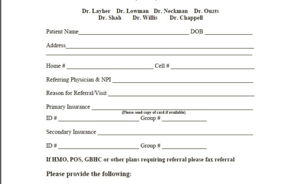 Medical Referral Form Templates Free Printable Pertaining To Best Referral Certificate Template