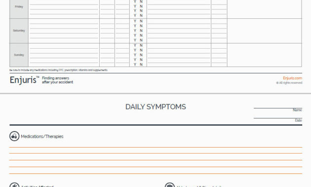Medication Log Sheet Journal Template With Pain Log Template