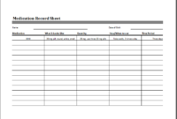 Medication Record Sheet Editable Printable Excel Template Inside Pain Log Template