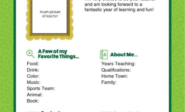 Meet The Teacher Letter Editable Word Version Teaching For Meet The Teacher Letter Template